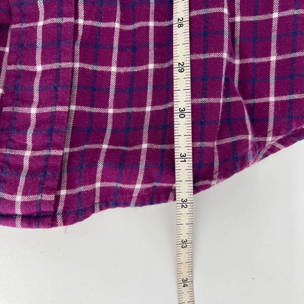 Vintage Brooks Brothers Purple Plaid Flannel Button Down Shirt Large Cotton - Picture 7 of 7